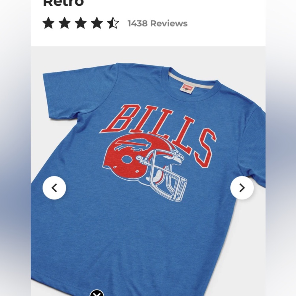Retro Buffalo Bills Helmet Tee By Homage Sz L